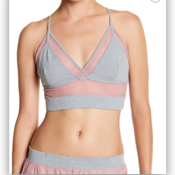 Free people movement Celeste Bra grey pink racerback sports bra unpadded Medium - Picture 1 of 8